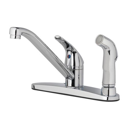 BAKEBETTER One Handle Chrome Kitchen Faucet for Side Sprayer Included BA2513301